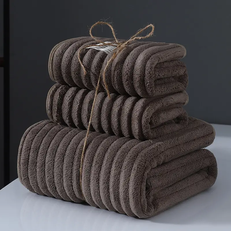 Chenille Ribbed Towel 3-Piece Set - Image 2