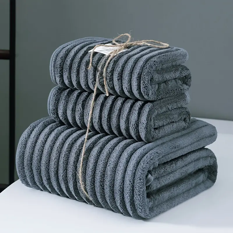 Chenille Ribbed Towel 3-Piece Set - Image 3