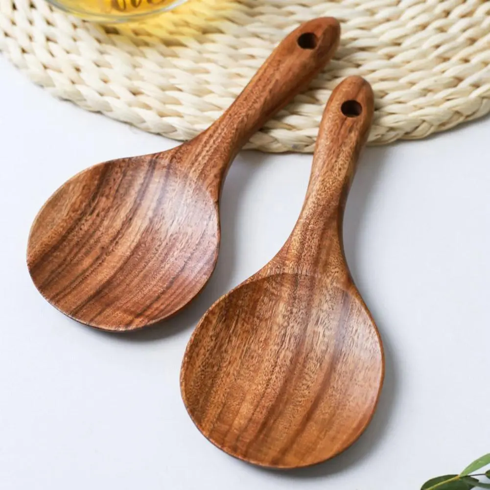 Elmwood Teak Spoon, Set of 2 - Image 3