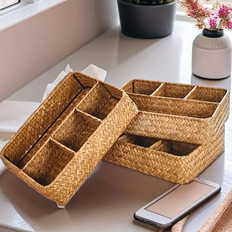 Emly Rattan Organizer Basket - Image 2