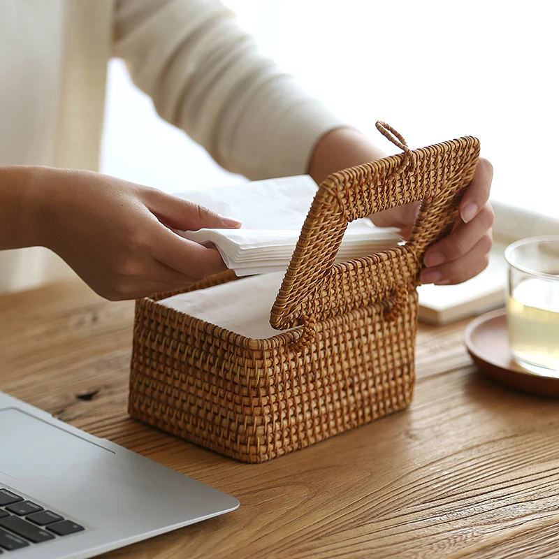 Emly Rattan Tissue Box - Image 2