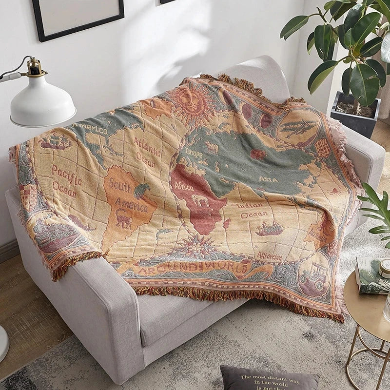 Explorer's Map Throw Blanket - Image 3