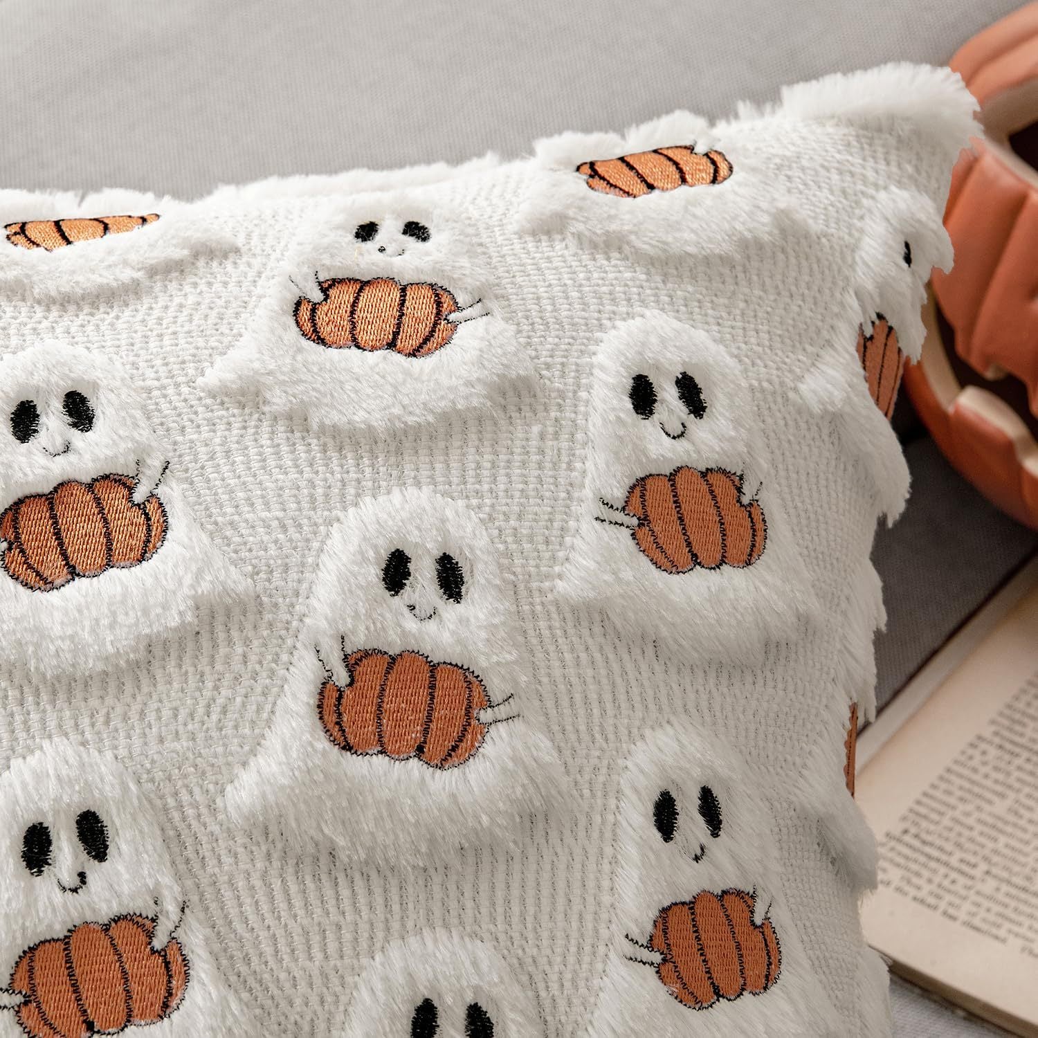 Ghost & Pumpkin Pillow Case - Image 4