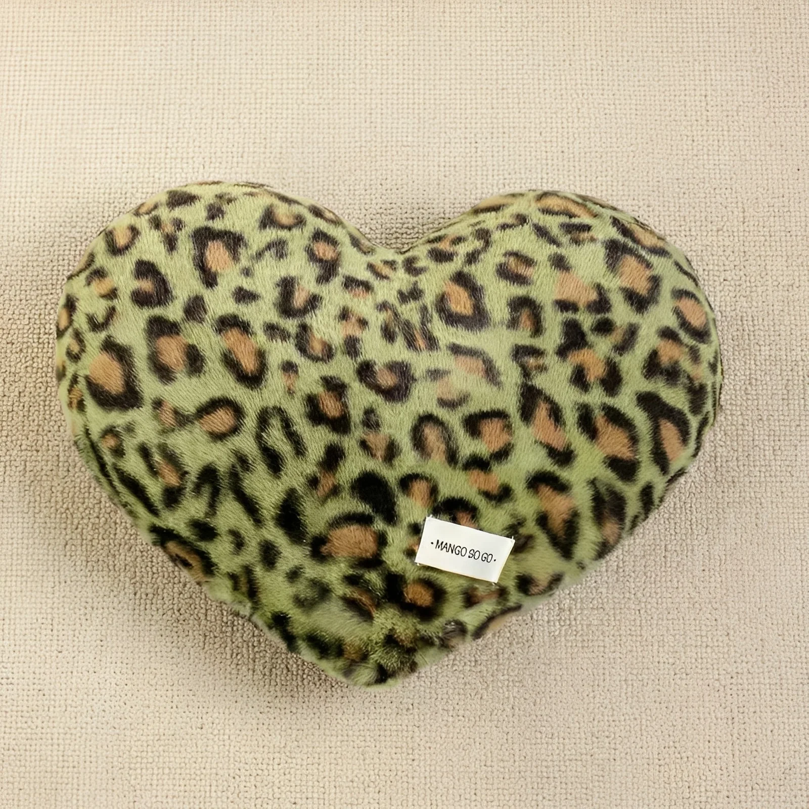 Leopard Plush Heart Pillow - Image 3
