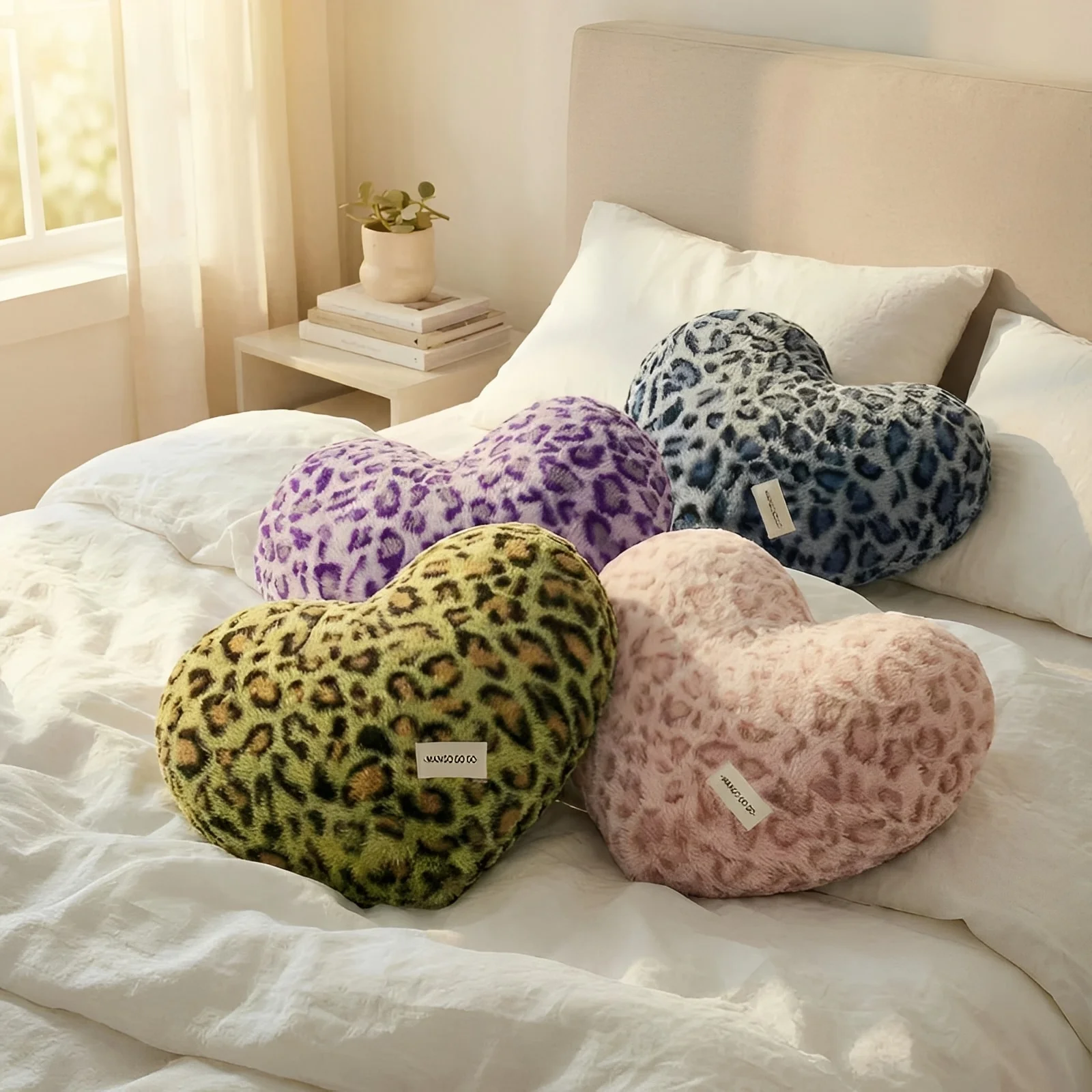 Leopard Plush Heart Pillow - Image 6