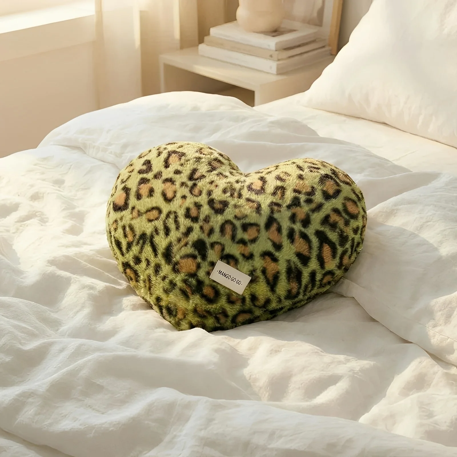 Leopard Plush Heart Pillow - Image 7