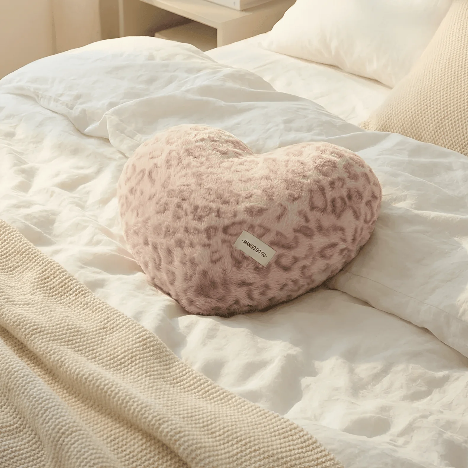 Leopard Plush Heart Pillow - Image 8