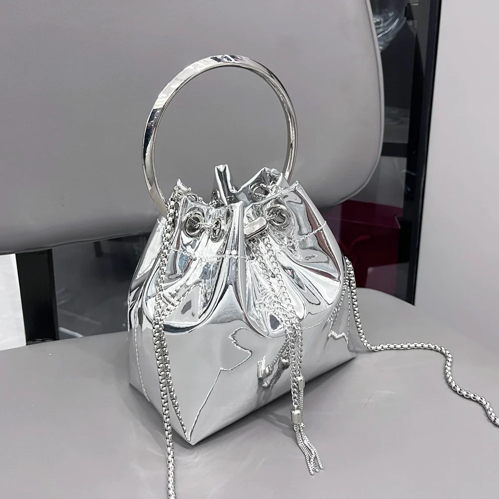 Oura Metallic Bucket Bag - Image 5