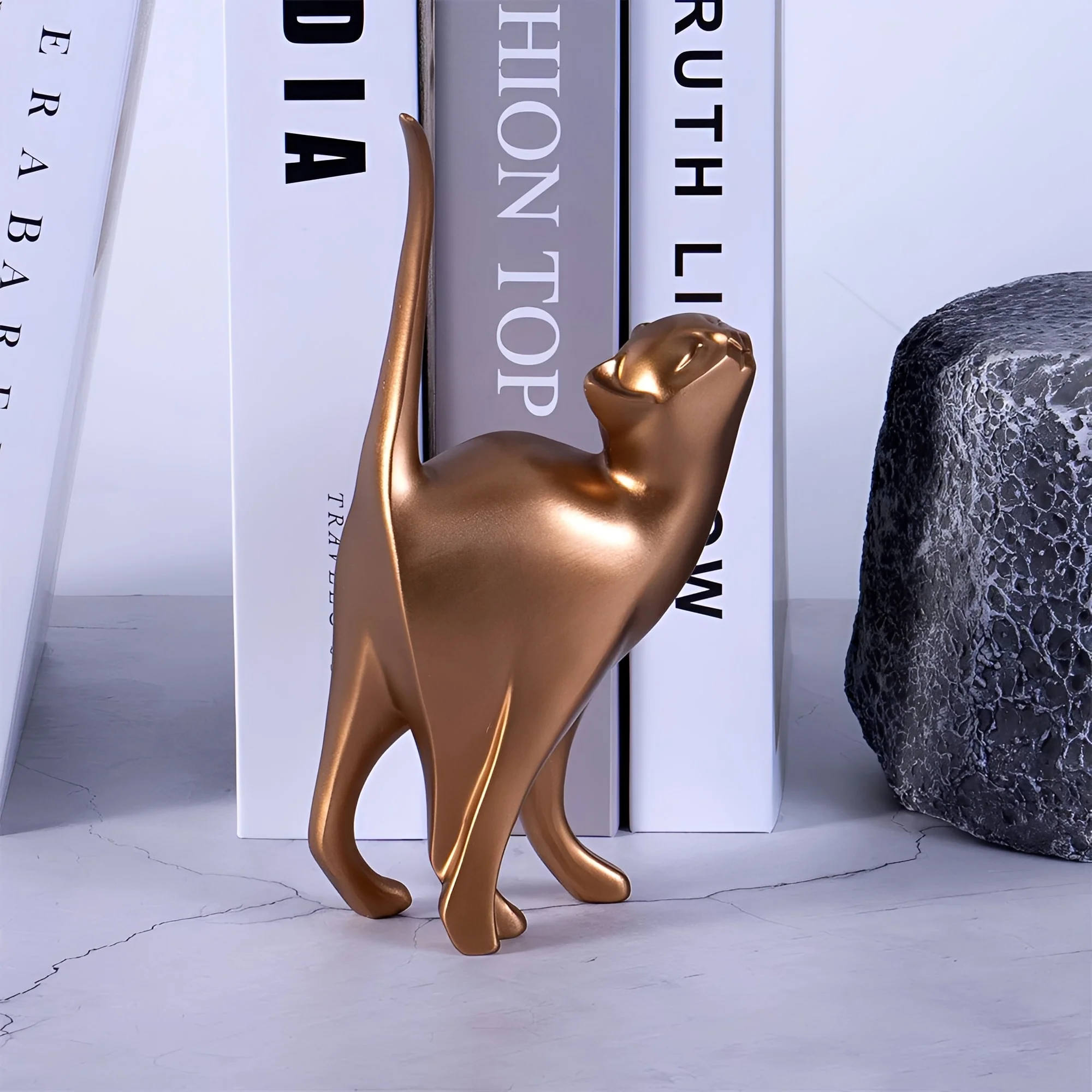 Suri Bronze Cat Figurines - Image 5