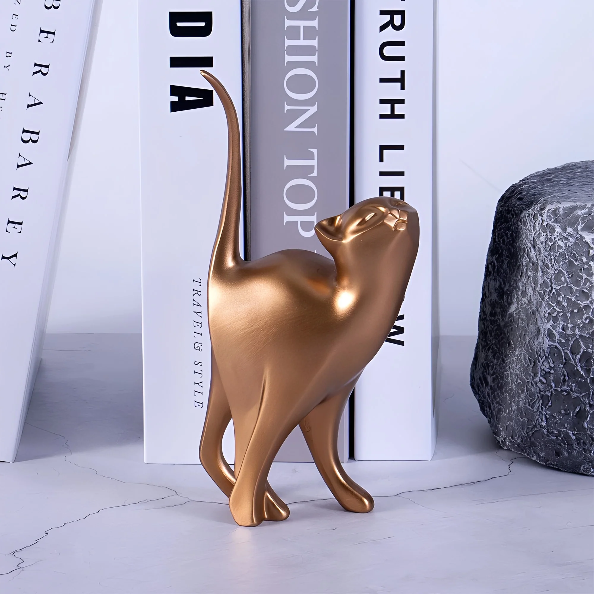 Suri Bronze Cat Figurines - Image 8