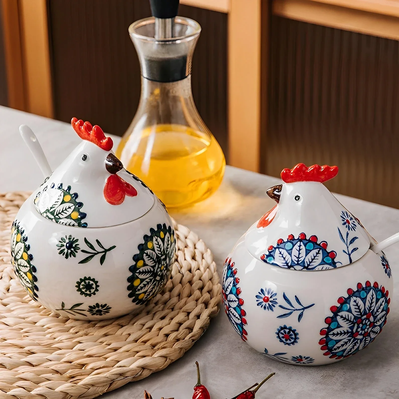 Tuscan Ceramic Rooster Jar - Image 5