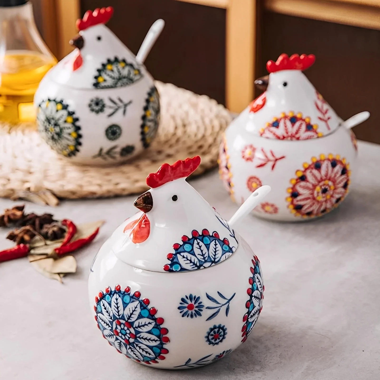 Tuscan Ceramic Rooster Jar - Image 6