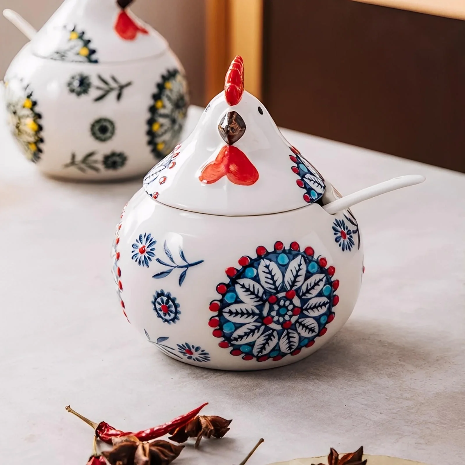 Tuscan Ceramic Rooster Jar - Image 7