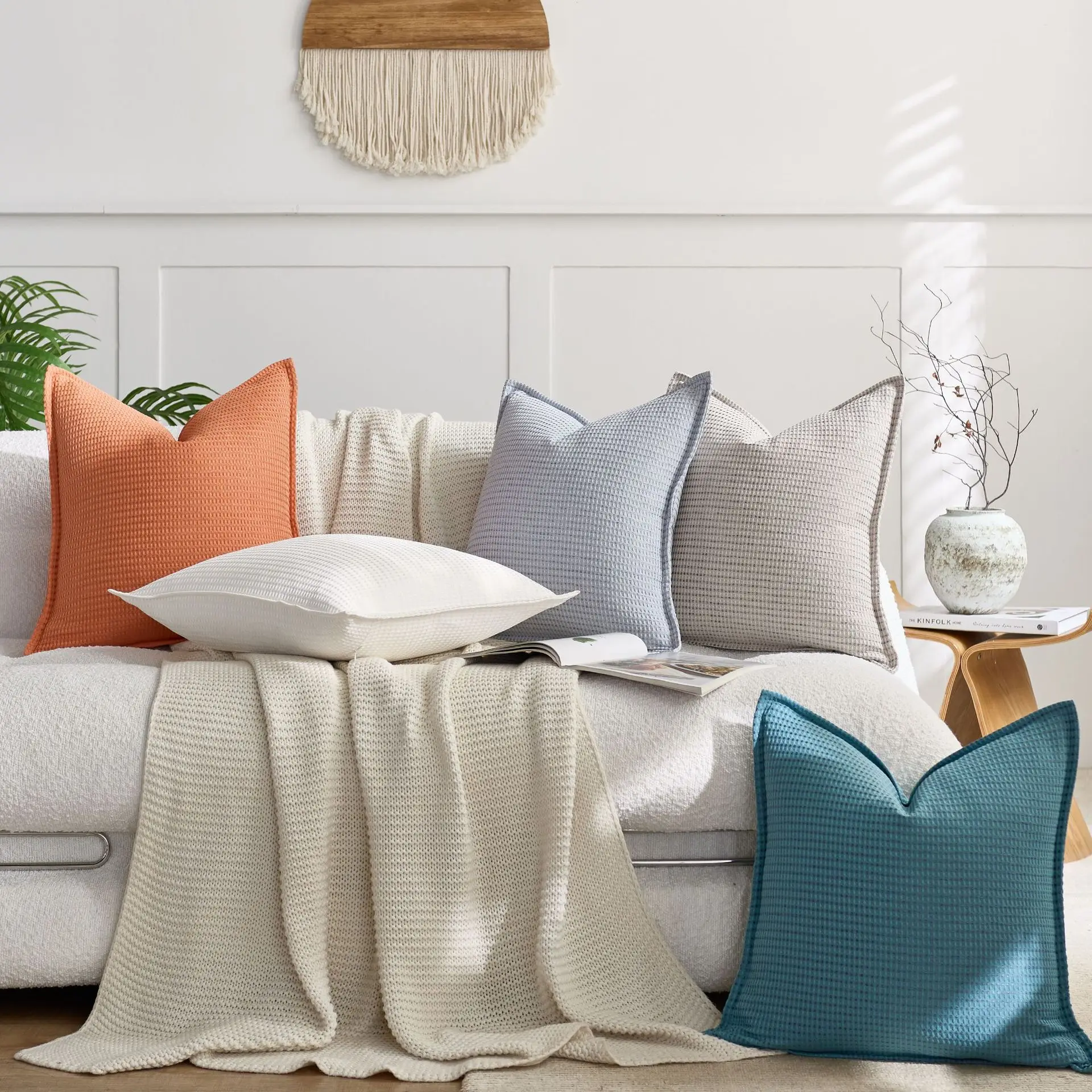 Waffle Textured Pillow Cover - Image 3