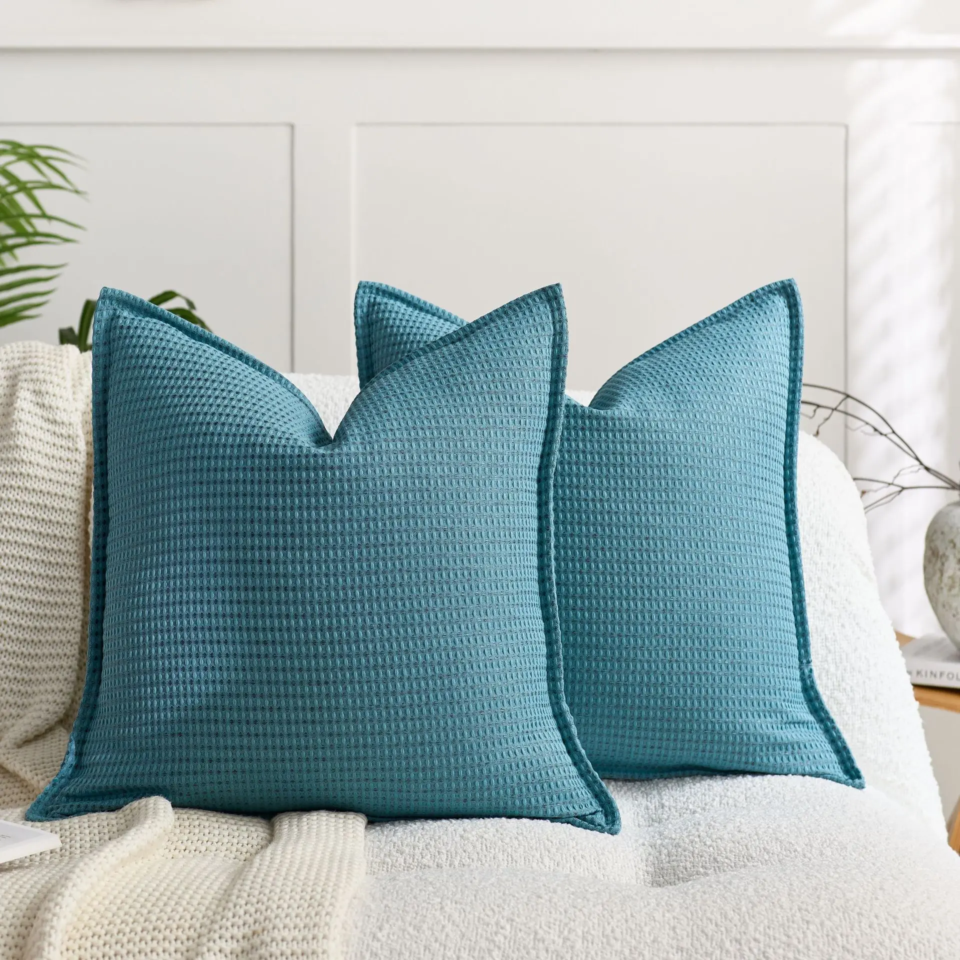 Waffle Textured Pillow Cover - Image 6