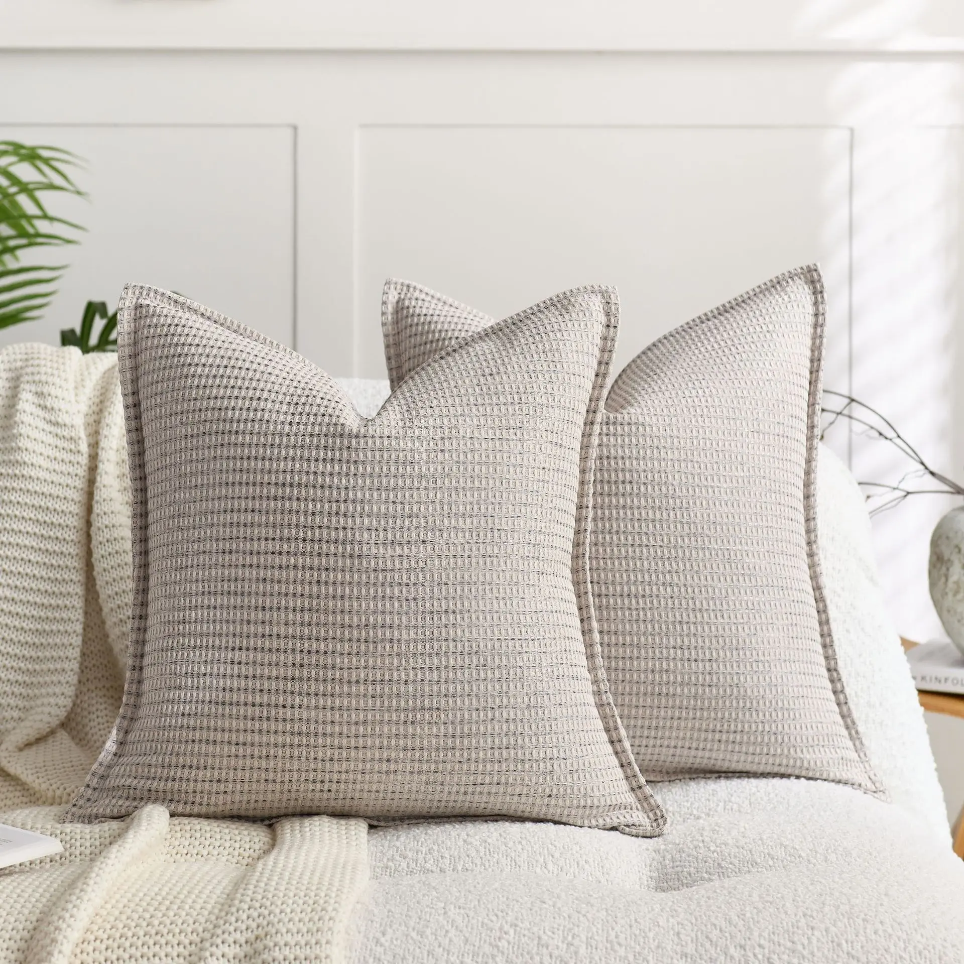 Waffle Textured Pillow Cover - Image 7