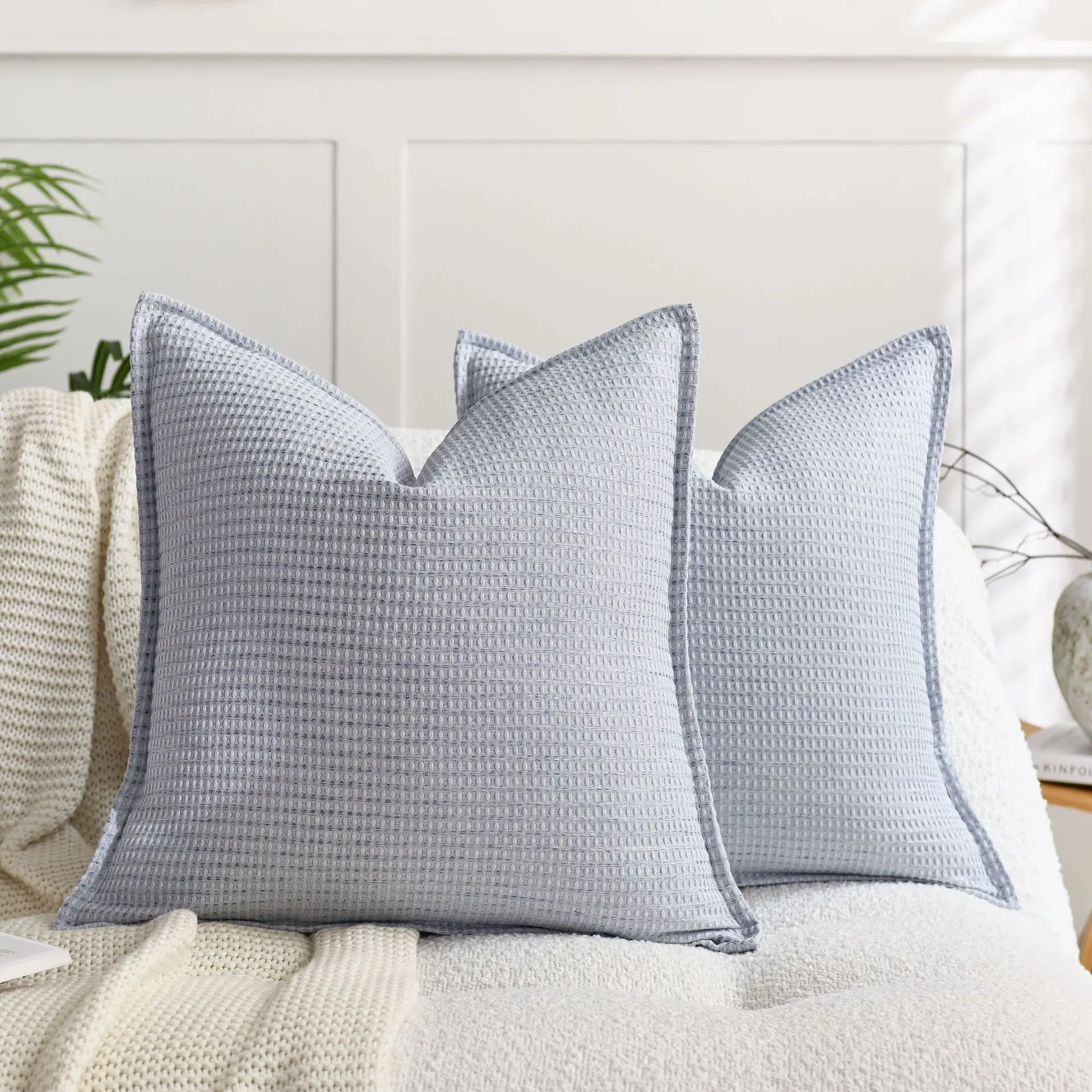 Waffle Textured Pillow Cover - Image 8