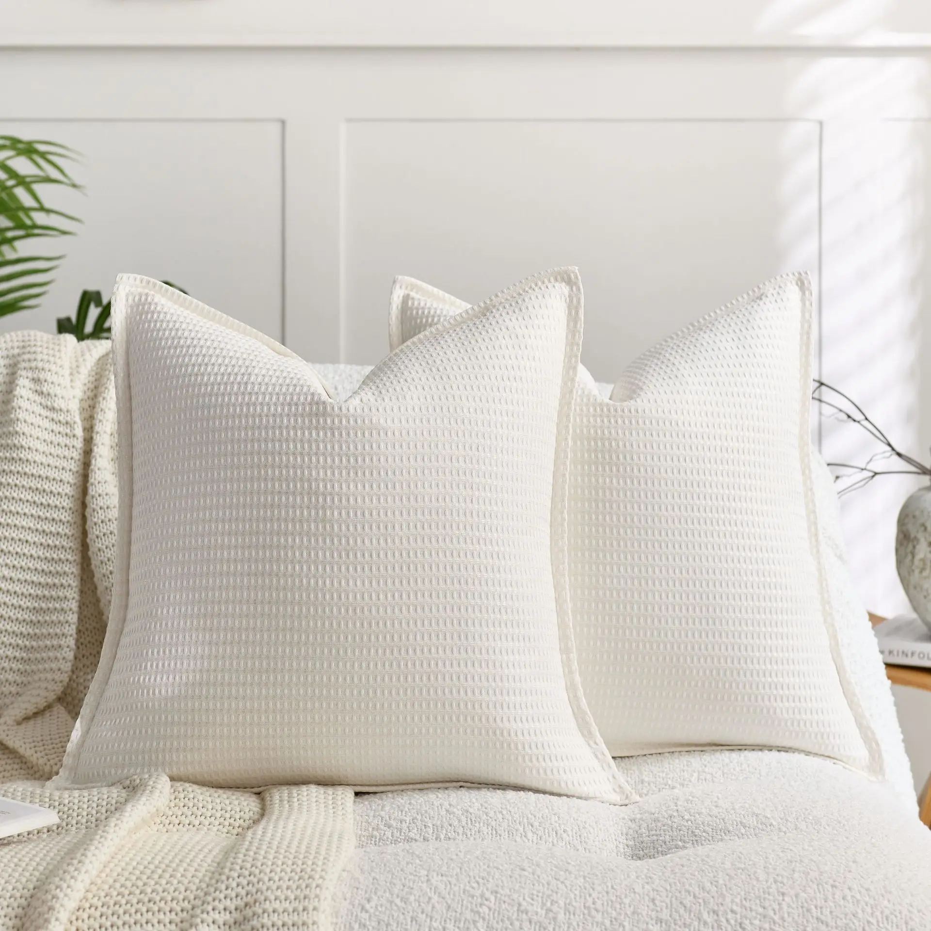 Waffle Textured Pillow Cover - Image 9